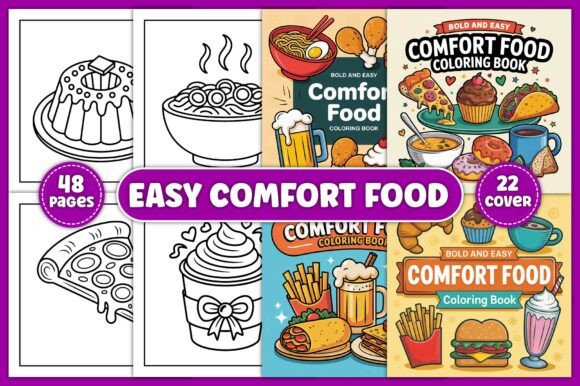 Download Easy Comfort Food Coloring Pages Bundle - Comfort Collection