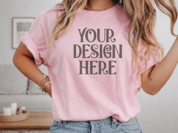 Download Comfort Colors 1717 Blossom Shirt Mockup - Comfort Collection