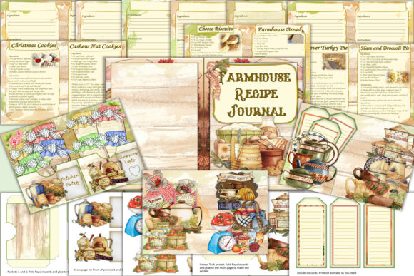 Download Printable Farmhouse Recipe Journal Kit - Recipe Collection